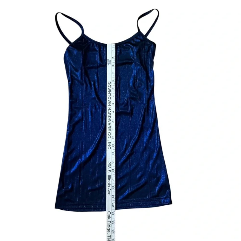 BKE Boutique Tank Dress Camisole Shimmering Midnight Blue Size M in EUC